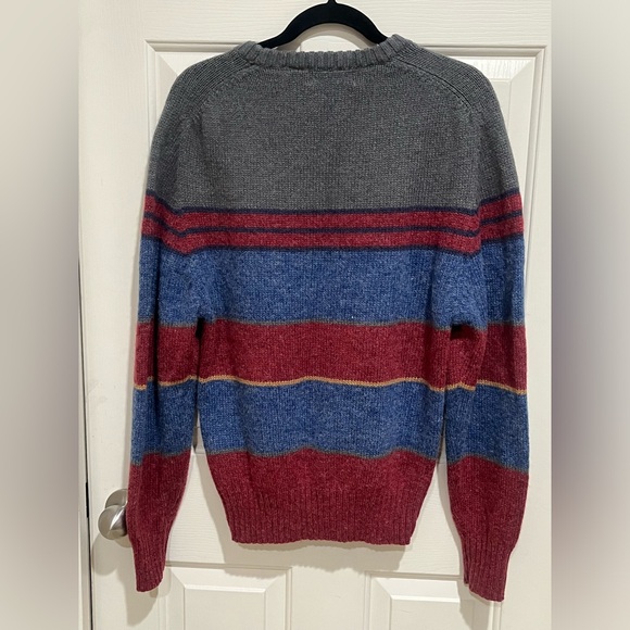 StockBridge Ltd. Gray VINTAGE STRIPE Wool Sweater, preppy,,CASUAL, MEN SIZE L - Picture 3 of 6